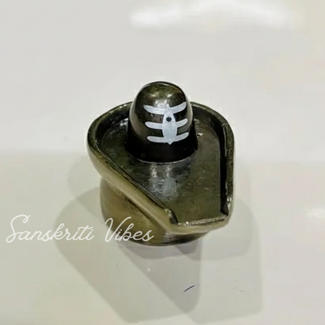 Metal Shivling Small Shivlingam Statue for Puja Mandir Temple Home Decor Vastu Spiritual Showpiece Gift Item Height 3.5 cm - Retail Maharaj