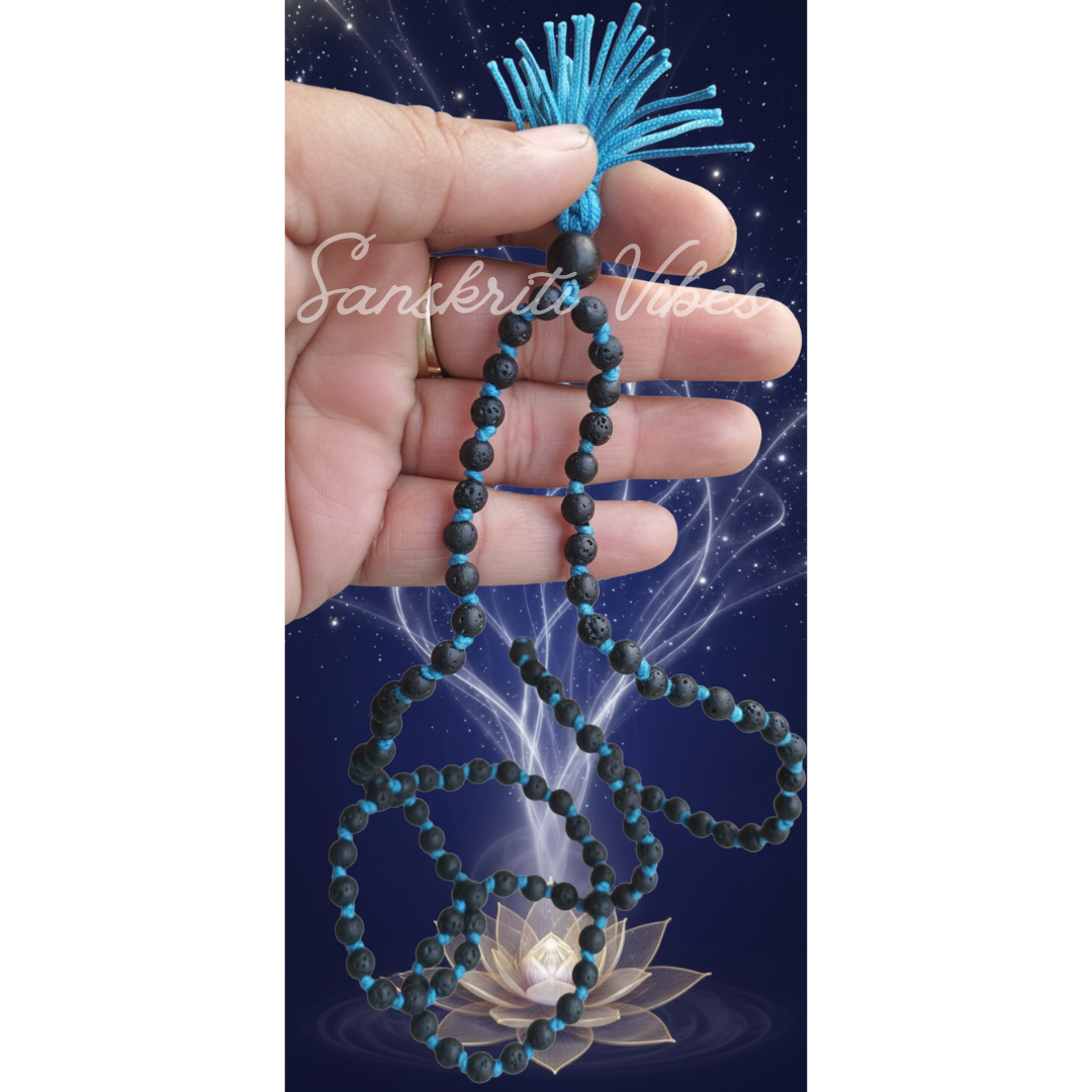 Krishna Sphatik Mala Krishna Shaligram Mala 108+1 Beads Spiritual Healing Mala for Meditation Puja and Daily Wear