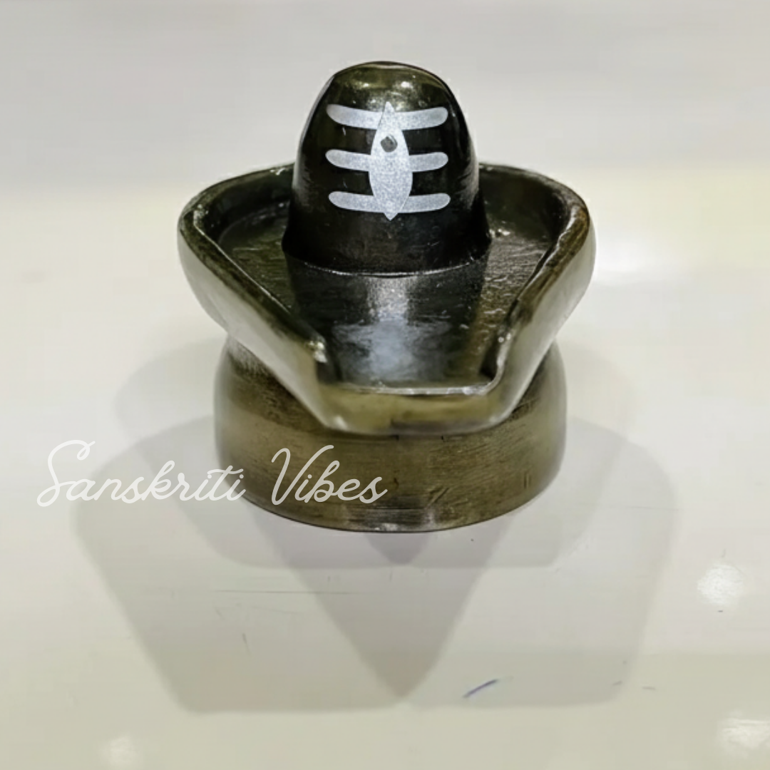 Metal Shivling Small Shivlingam Statue for Puja Mandir Temple Home Decor Vastu Spiritual Showpiece Gift Item Height 3.5 cm - Retail Maharaj