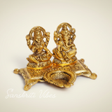 Metal Laxmi Ganesha Statue Unique And One Of A Kind Rare Handcrafted Idol For Pooja Room Decor Your Home - Retail Maharaj