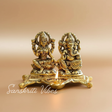 Metal Laxmi Ganesha Statue Unique And One Of A Kind Rare Handcrafted Idol For Pooja Room Decor Your Home - Retail Maharaj