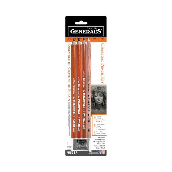 GENERAL'S Charcoal Pencil Set of 5 - Retail Maharaj