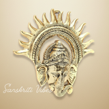 Metal Golden Ganesha Wall Hanging Sculpture – Lord Ganesh Idol for Lucky Feng Shui & Vastu Wall Decor Arts (Glossy Finish, Made in India)
