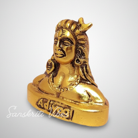 Adiyogi Shiva Metal Statue for Car Dashboard Desk Mandir Meditation Spiritual Home Decor Showpiece Handcrafted - Retail Maharaj