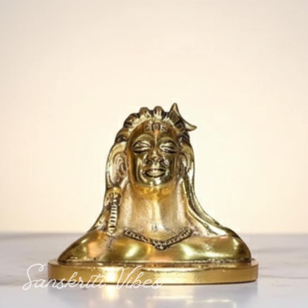 Adiyogi Shiva Metal Statue Murti for Car Dashboard Desk Mandir Meditation Spiritual Home Decor Showpiece - Retail Maharaj