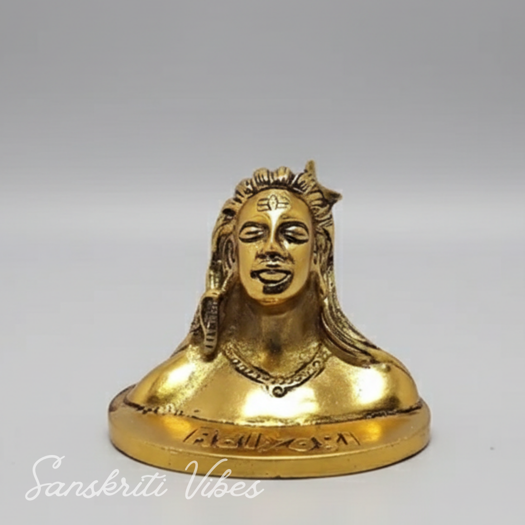 Adiyogi Shiva Metal Statue Murti for Car Dashboard Desk Mandir Meditation Spiritual Home Decor Showpiece - Retail Maharaj