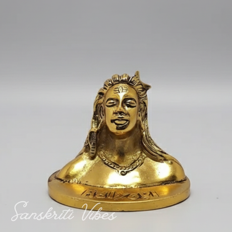 Adiyogi Shiva Metal Statue Murti for Car Dashboard Desk Mandir Meditation Spiritual Home Decor Showpiece - Retail Maharaj