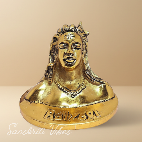 Adiyogi Shiva Metal Statue Murti for Car Dashboard Desk Mandir Meditation Spiritual Home Decor Showpiece - Retail Maharaj