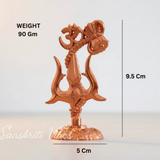 Metal Shiv Shakti Om Trishul Damru Rudraksha Symbol Idol Statue for Home Decor Mandir Temple Puja Meditation Vastu Showpiece Copper Finish 9.5 cm - Retail Maharaj
