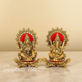 Metal Laxmi Ganesh Statue/Murti for Pooja Room & Home Office Decor, Kamal Laxmi Ganesha Idol for Diwali Gift - Retail Maharaj