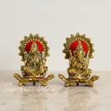 Metal Laxmi Ganesh Statue/Murti for Pooja Room & Home Office Decor, Kamal Laxmi Ganesha Idol for Diwali Gift - Retail Maharaj