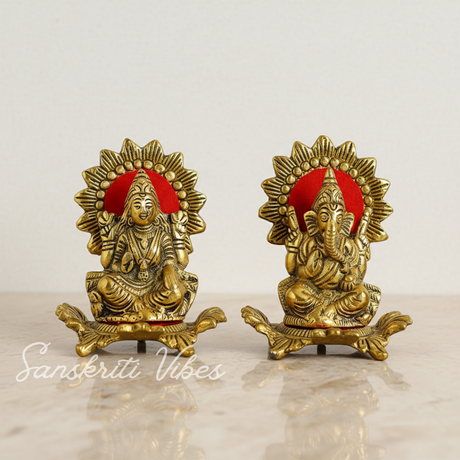 Metal Laxmi Ganesh Statue/Murti for Pooja Room & Home Office Decor, Kamal Laxmi Ganesha Idol for Diwali Gift - Retail Maharaj