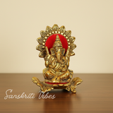 Metal Laxmi Ganesh Statue/Murti for Pooja Room & Home Office Decor, Kamal Laxmi Ganesha Idol for Diwali Gift - Retail Maharaj