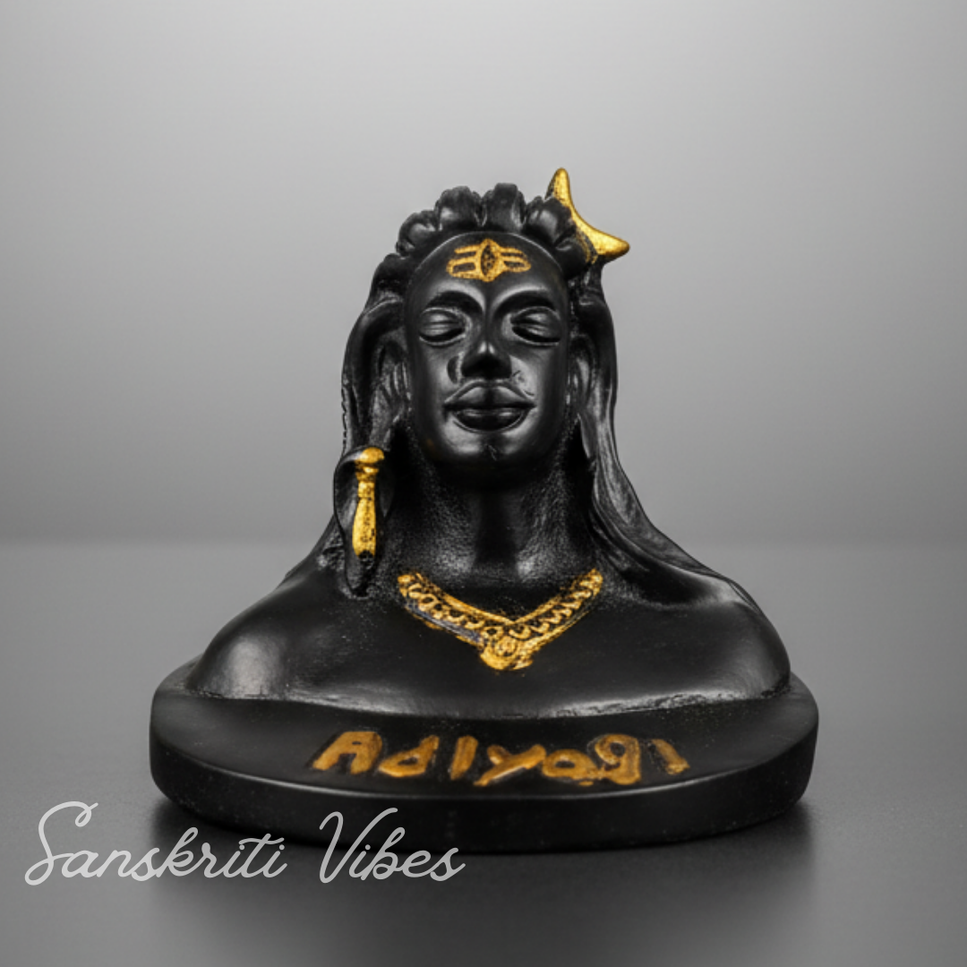 Adiyogi Shiva Metal Statue Murti for Car Dashboard Desk Mandir Meditation Puja Vastu Home Decor Showpiece - Retail Maharaj