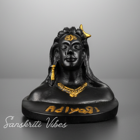 Adiyogi Shiva Metal Statue Murti for Car Dashboard Desk Mandir Meditation Puja Vastu Home Decor Showpiece - Retail Maharaj