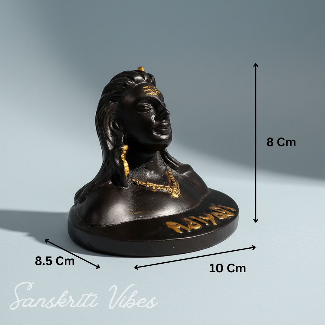Adiyogi Shiva Metal Statue Murti for Car Dashboard Desk Mandir Meditation Puja Vastu Home Decor Showpiece - Retail Maharaj