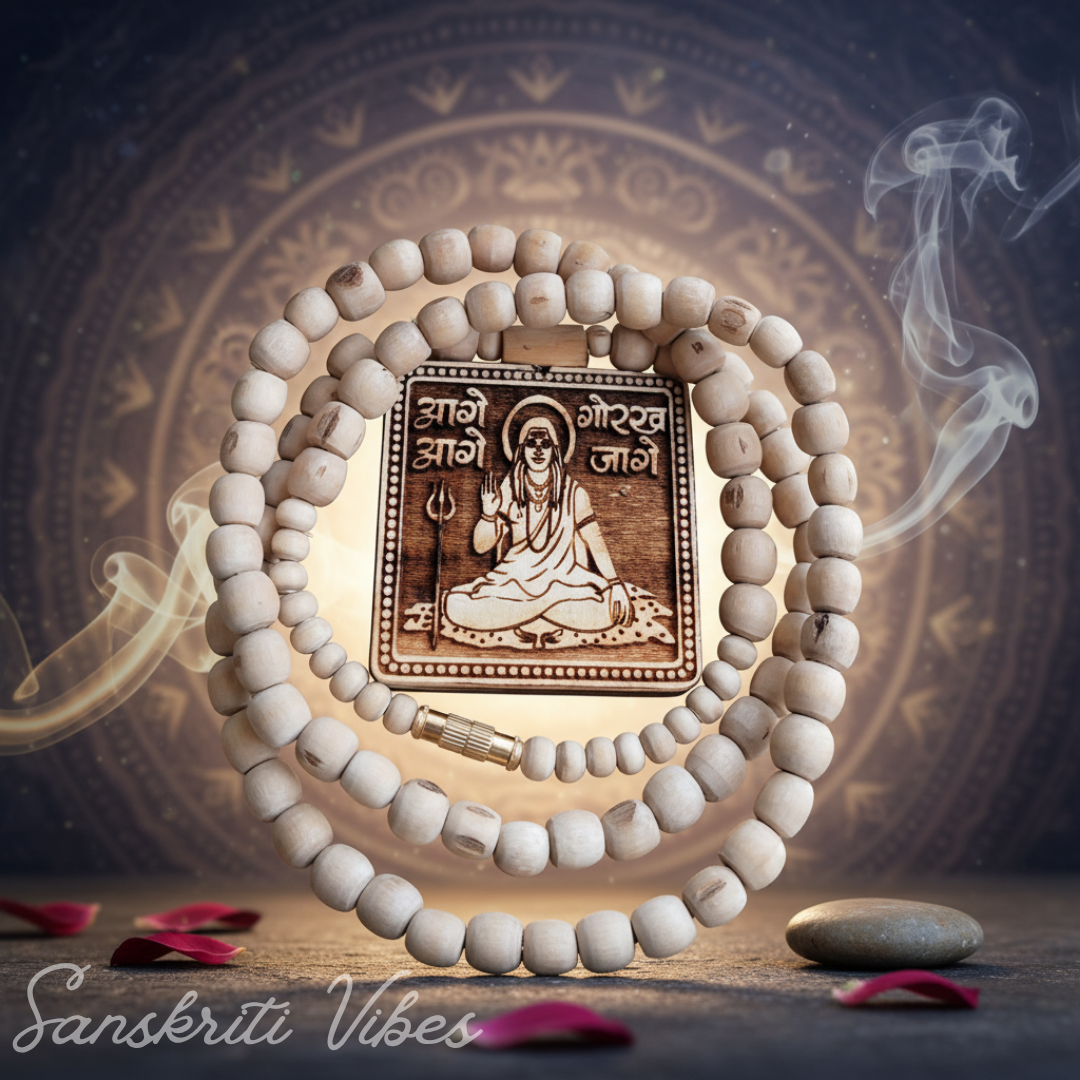 Goga Maharaj with Gorakh Nath Ji Double Sided Tulsi Mala – Sacred 108 Beads for Devotion and Protection - Retail Maharaj