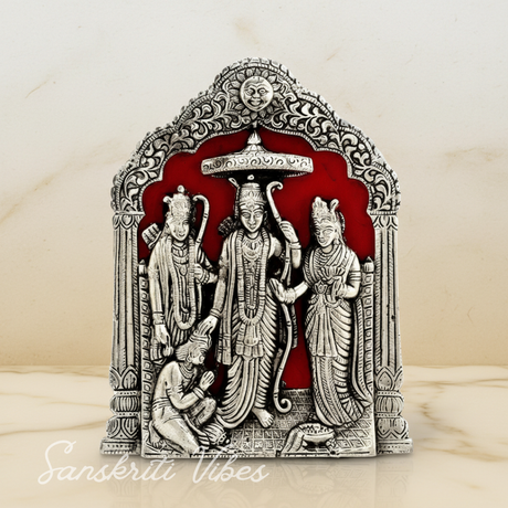 Lord Ram Darbar Idol Wall Hanging Showpiece - Metal Ram Darbar Table Top Statue Decorative Showpiece - 25 Cm (Aluminium) - Retail Maharaj