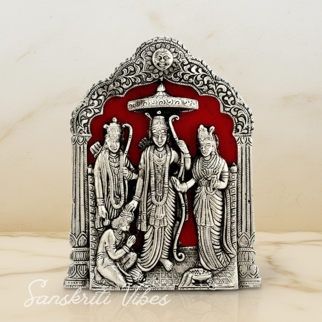 Lord Ram Darbar Idol Wall Hanging Showpiece - Metal Ram Darbar Table Top Statue Decorative Showpiece - 25 Cm (Aluminium) - Retail Maharaj