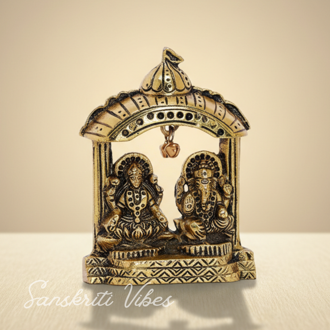 Metal Laxmi Ganesh Idol Decorative Murti Temple Frame Metal Statue for Pooja & Decor Your Home, Office, Decorative Showpiece Figurines - Retail Maharaj