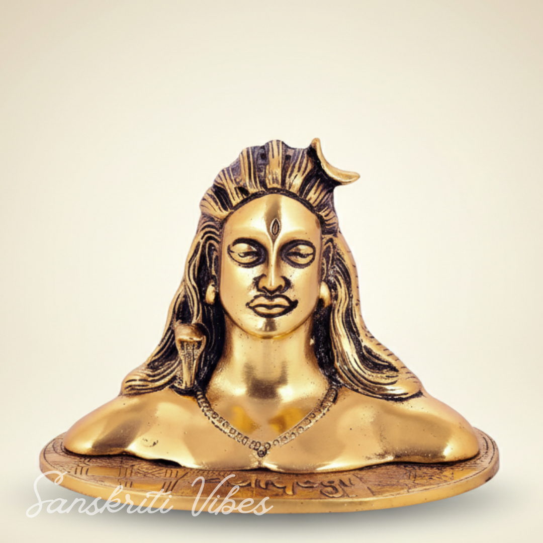 Adiyogi Shiva Metal Statue Murti for Car Dashboard Desk Mandir Puja Meditation Spiritual Home Decor Showpiece - Retail Maharaj