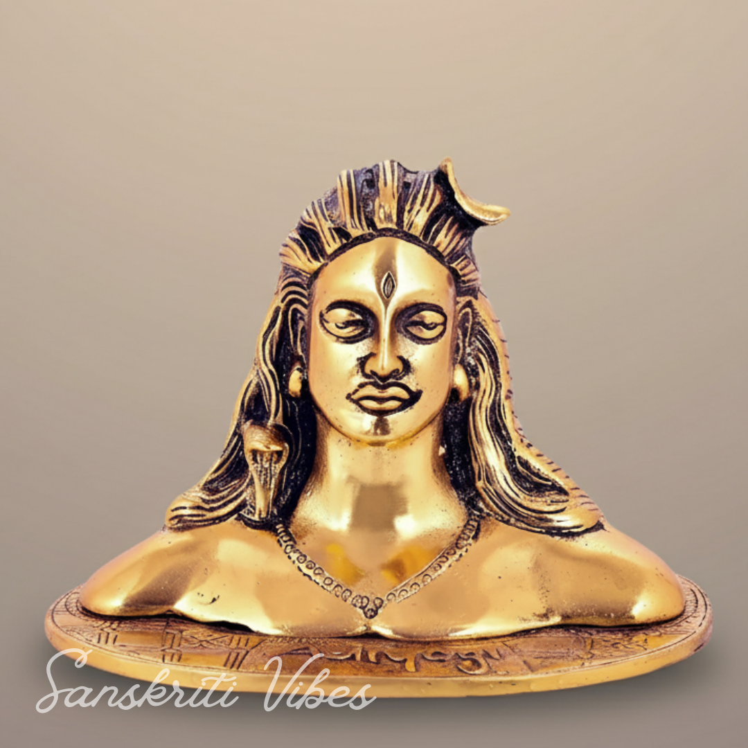 Adiyogi Shiva Metal Statue Murti for Car Dashboard Desk Mandir Puja Meditation Spiritual Home Decor Showpiece - Retail Maharaj