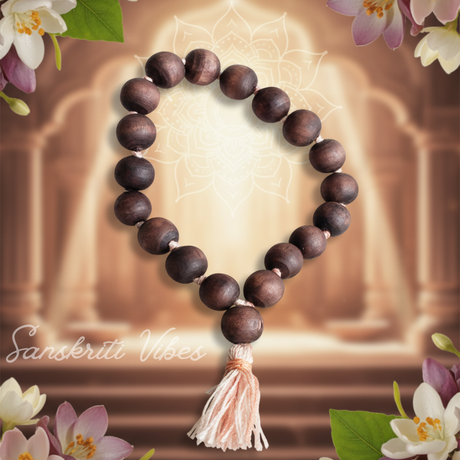 18+1 Guru Beads Tulsi Berkha for Chant – Premium | Sacred Tulsi Prayer Mala for Meditation & Mantra Chanting - Retail Maharaj