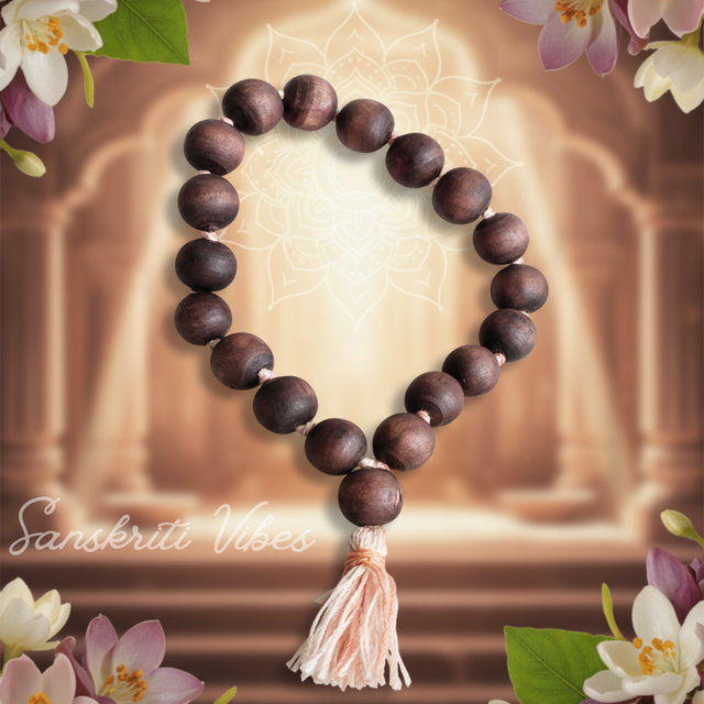 18+1 Guru Beads Tulsi Berkha for Chant – Premium | Sacred Tulsi Prayer Mala for Meditation & Mantra Chanting - Retail Maharaj