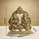 Metal Lakshmi & Ganesha Idol Pair Gold-Finish Mini Statues (12 cm Length × 12 cm Height), 200 g Auspicious Home Puja Decor & Diwali Gift - Retail Maharaj