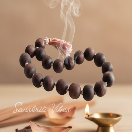 18+1 Guru Beads Tulsi Berkha for Chant – Premium | Sacred Tulsi Prayer Mala for Meditation & Mantra Chanting - Retail Maharaj