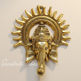 Metal Ganesha Ji Wall Hanging – Handcrafted Ganpati Idol for Home Decor, Vastu Positivity & Feng Shui Good Luck (Glossy Finish, Made in India)