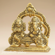 Metal Lakshmi & Ganesha Idol Pair Gold-Finish Mini Statues (12 cm Length × 12 cm Height), 200 g Auspicious Home Puja Decor & Diwali Gift - Retail Maharaj