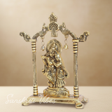 Metal Radha Krishna Statue / Murti – 20 cm Decorative Showpiece for Pooja & Home Decor by Sanskriti Vibes | Glossy Finish - Retail Maharaj