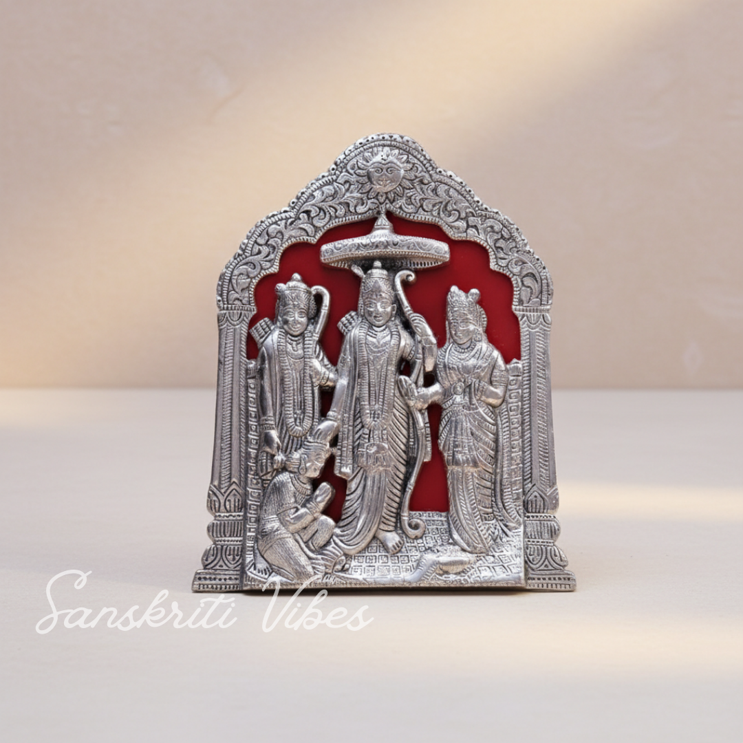 Lord Ram Darbar Idol Wall Hanging Showpiece - Metal Ram Darbar Table Top Statue Decorative Showpiece - 25 Cm (Aluminium) - Retail Maharaj