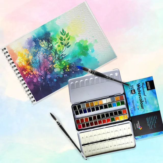 Brustro Professional Watercolour Pan Set 48 Pans for Artists - Retail Maharaj