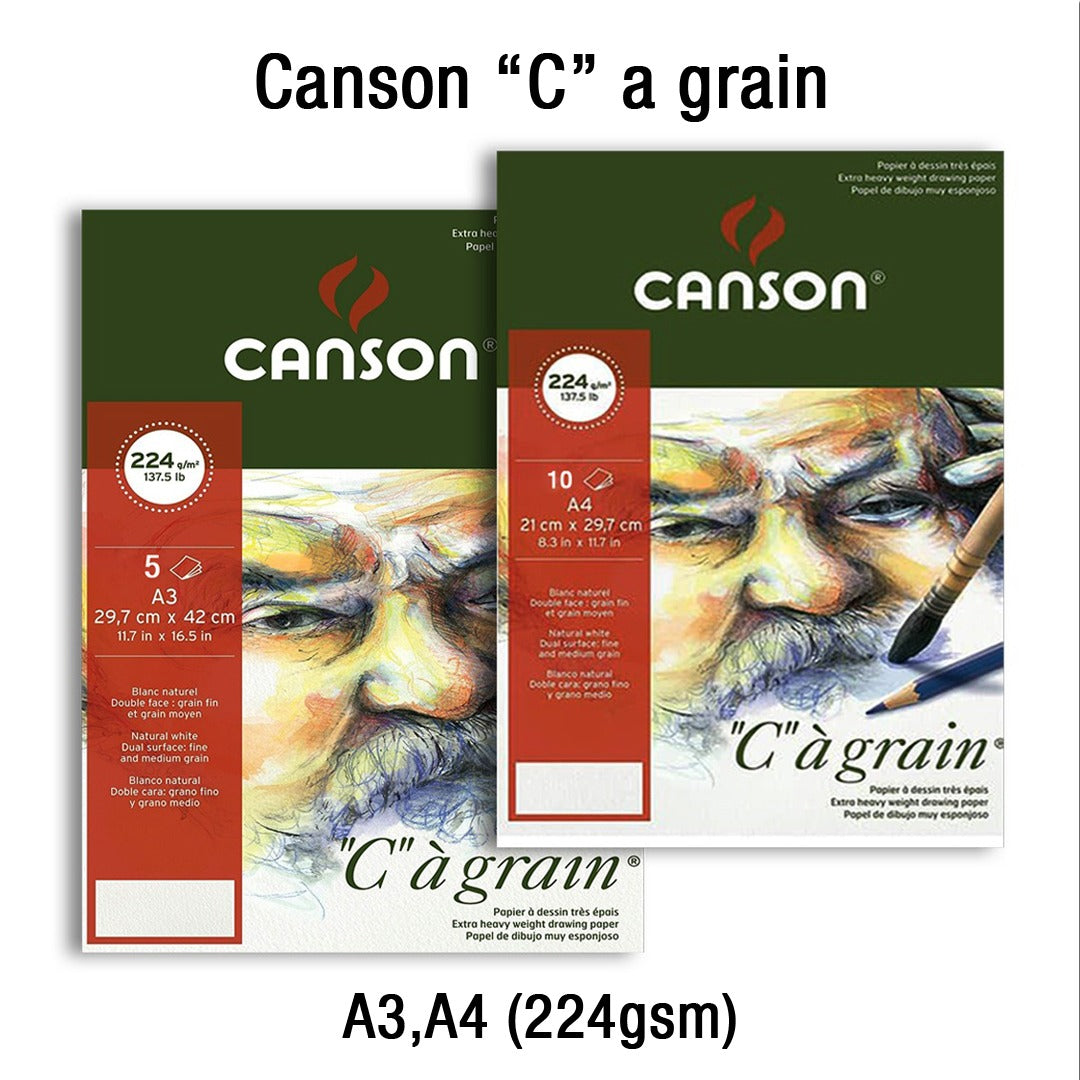 Canson Cagrain Light Grain Drawing Paper Cut Pack 224 GSM Open Stock - Retail Maharaj