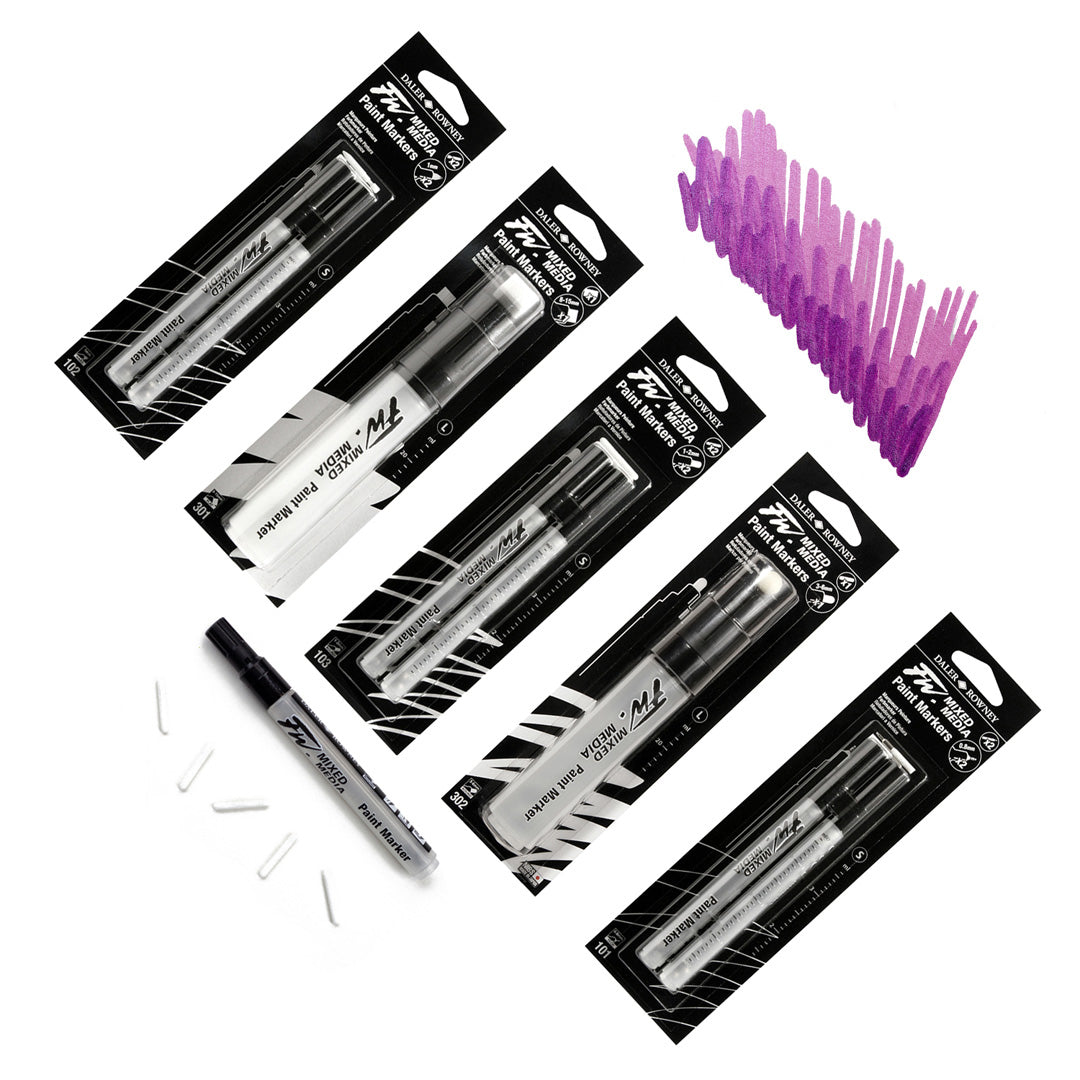 Daler Rowney FW Refillable Empty Paint Markers for Mixed Media - Retail Maharaj
