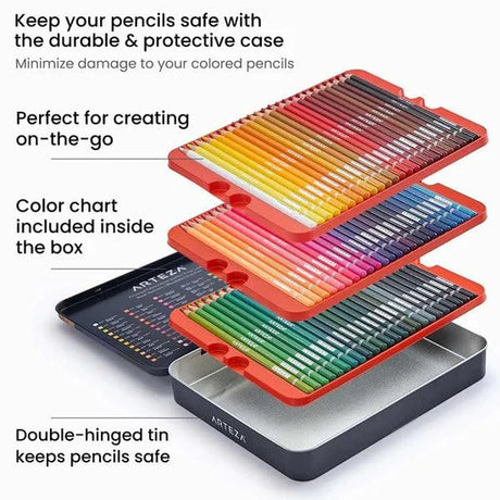 Arteza Colored Pencils Set of 72 for Adult Coloring with Soft Wax-Based Cores - Retail Maharaj