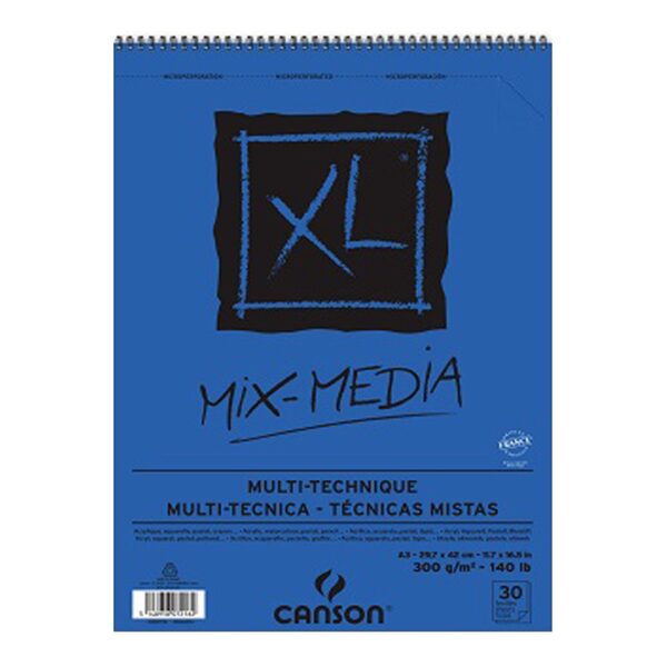 Canson XL Mixed Media Sketchbook Spiral Pad 300 GSM Acid Free Artist Paper - Retail Maharaj