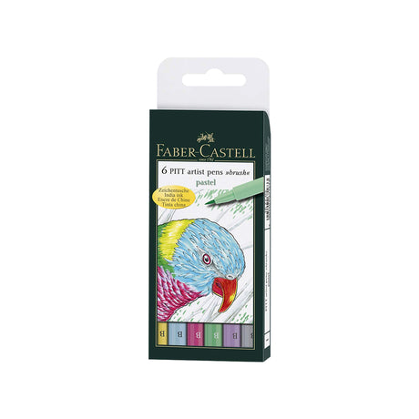 Faber-Castell PITT Artist Brush Pens 6 Pack Terra Basic Pastel Soft and Light Skin Tones - Retail Maharaj