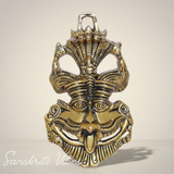 Metal Feng Shui Vastu Nazar Battu Wall Hanging with Naag Ganesha Suraksha Kawach Mask for Evil Eye Protection (Glossy Finish, Metal, Made in India)