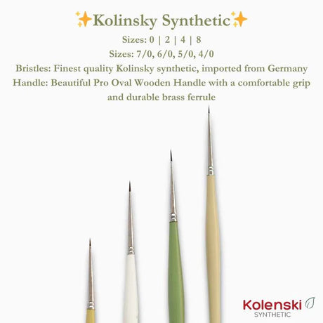 Retail Maharaj Dinky Liner Brush Set of 4 Kolinsky Synthetic - Retail Maharaj