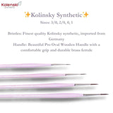 Retail Maharaj Short Liner Brush Set of 4 Lilac Mist Edition, Kolinsky Synthetic - Retail Maharaj