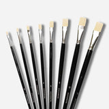 Retail Maharaj Filbert Chungking Hog Brush Set Of 8, Long Handle 11'' - Retail Maharaj