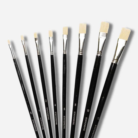 Retail Maharaj Filbert Chungking Hog Brush Set Of 8, Long Handle 11'' - Retail Maharaj