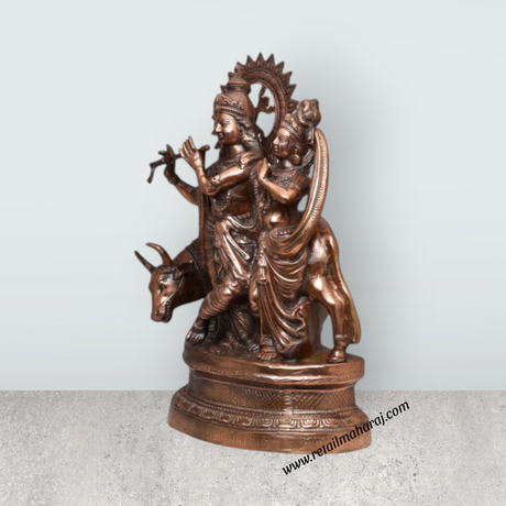 Radha Krishna Idol | Copper Idol/ Radha Krishna Murti for Pooja - Retail Maharaj