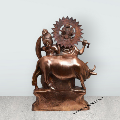 Radha Krishna Idol | Copper Idol/ Radha Krishna Murti for Pooja - Retail Maharaj