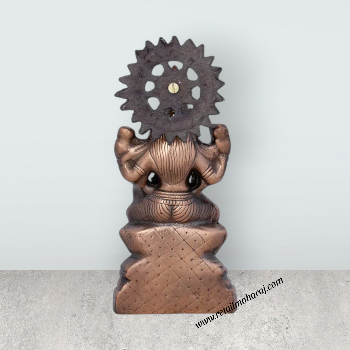 Lakshmi Idol – 9.5 x 4.5 Inches Copper Oxidised Laxmi Murti for Pooja - Retail Maharaj