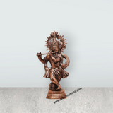 Krishna Murti Standing On Base - 22 x 11 Inches | Copper Oxidised Standing Krishna Idol for Pooja - Retail Maharaj