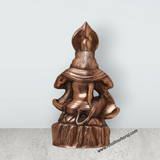 Anjaneya Statue Mandir On Base - 16 x 9 Inches | Hanuman Statue/ Copper Oxidised Hanuman Murti for Pooja - Retail Maharaj